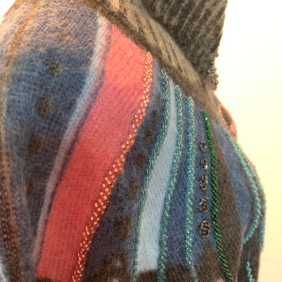 Vintage Italian mohair beaded turtleneck sweater m - Picture 9 of 12